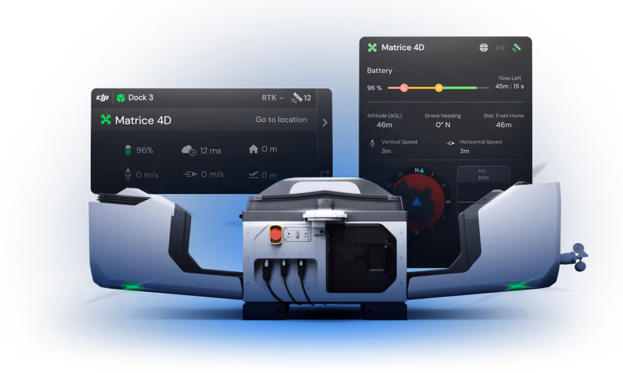 DJI Dock 3 单元,带 Matrice 4D 无人机控制接口
